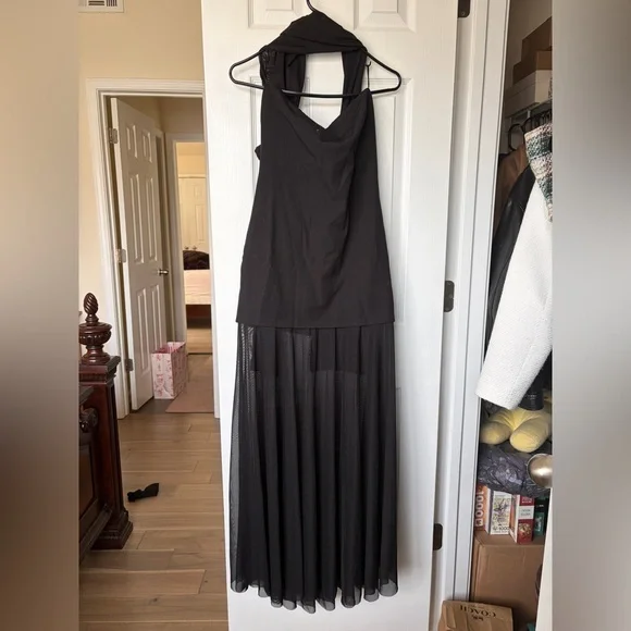 Zara COMBINED DRESS WITH TRANSPARENCIES medium REF. 2180/238 black - Picture 9 of 11